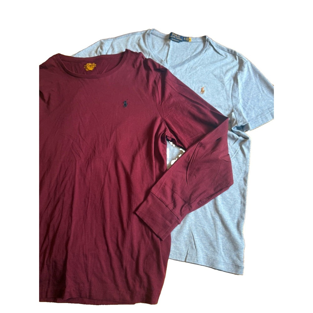 Ralph Lauren Tee Shirts Lot Of 2 Size XL Custom Slim Fit Long & Short Flesh